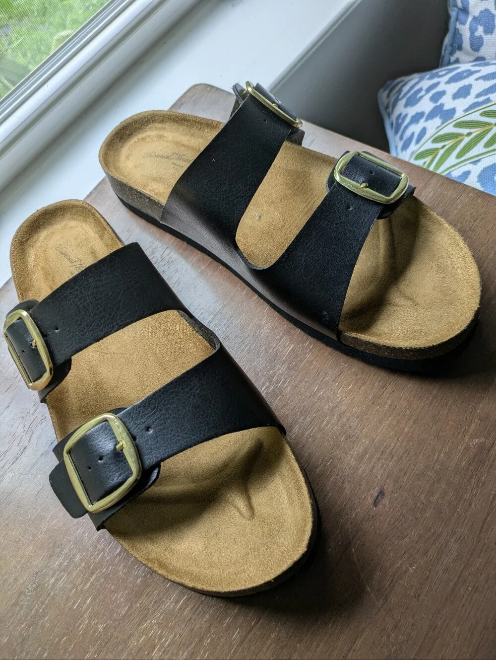 Double-Buckle Cork Footbed Sandals
